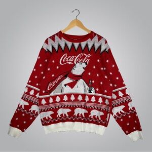 Y2K Coca Cola Polar Bear Christmas Sweater XL